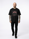 Butterfly Noir Unisex organic oversized high neck t-shirt